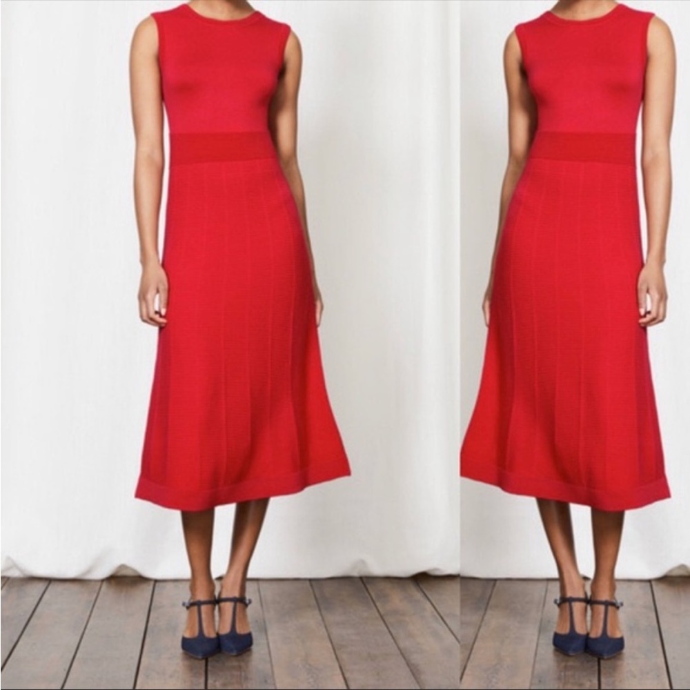 Boden Eleana Knit Red Dress 12R NWOT